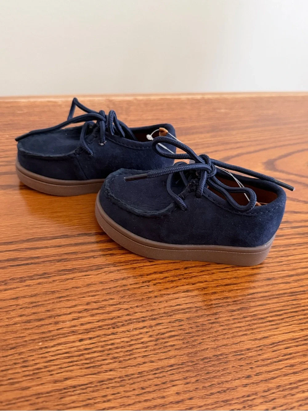 GAP Navy Suede Moccasin Sneakers with Tan Sole